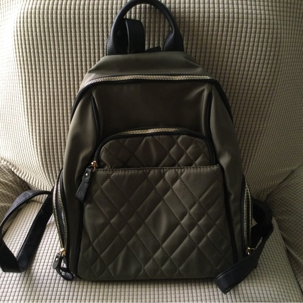 quilted Backpack Purse Moss/Sage Green